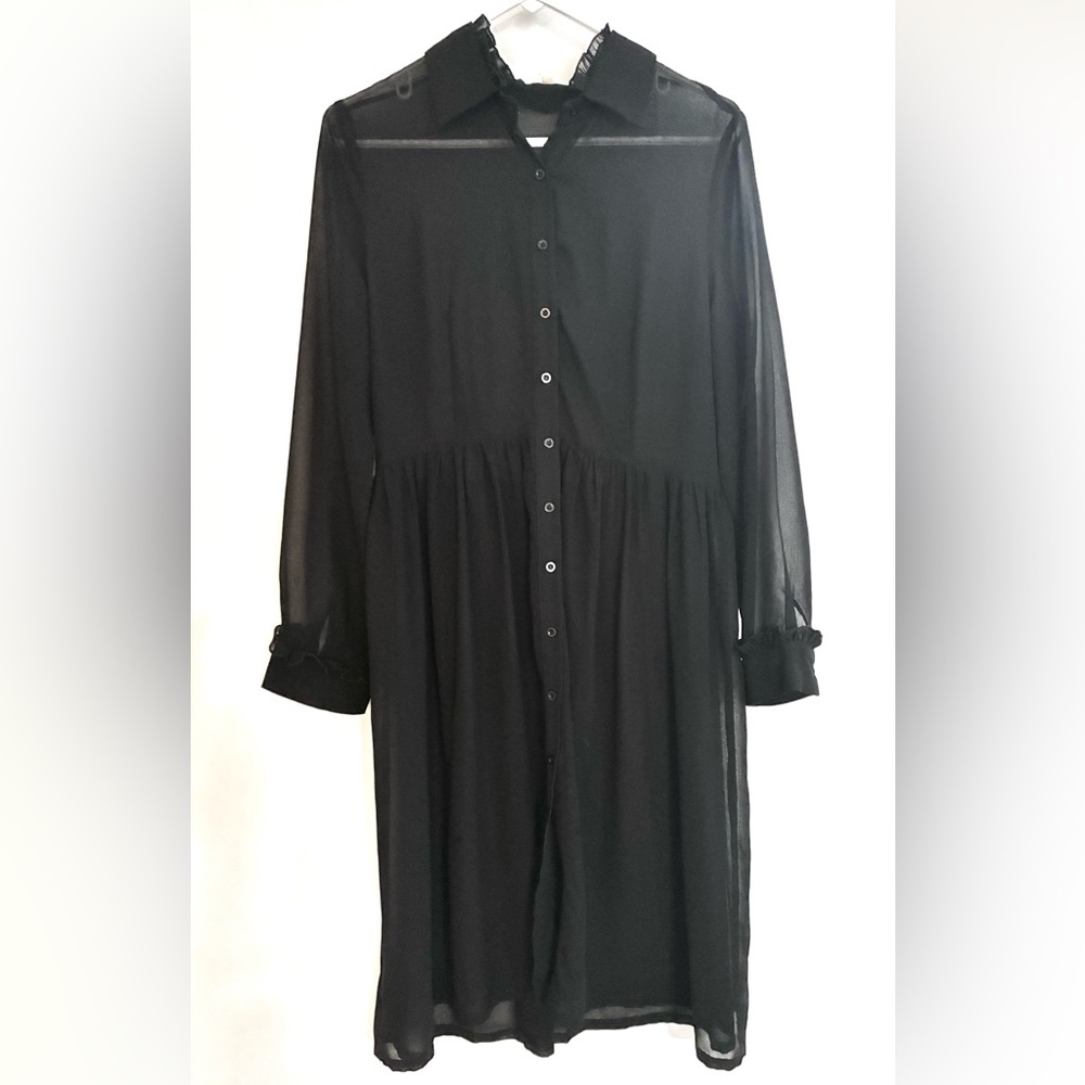 Sheer Black Witchy Shirtdress
